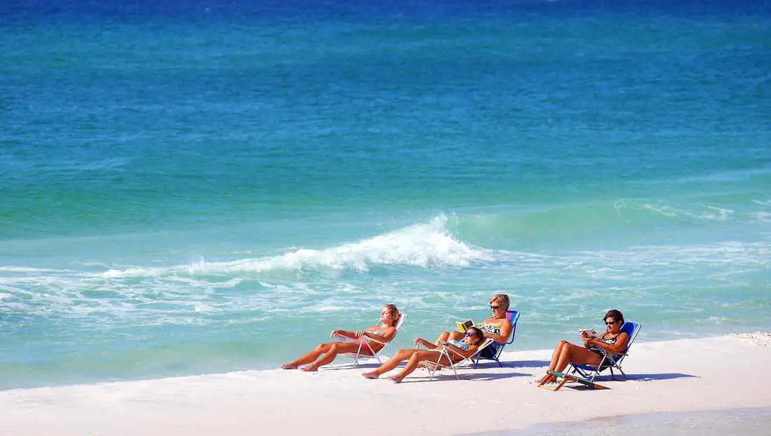 Picture of sunbathing on Destin Beach