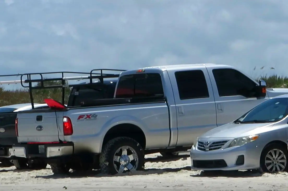 Pickup Truck stuck in beach sand
