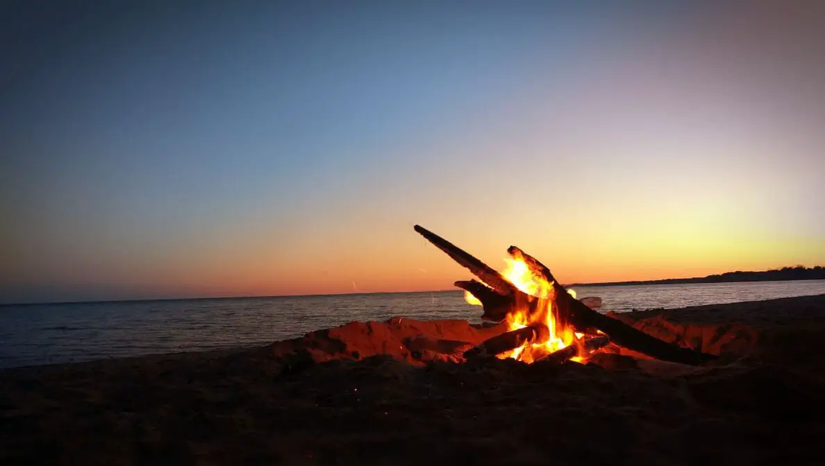 Picture of Bonfire on Florida Beach at sunset