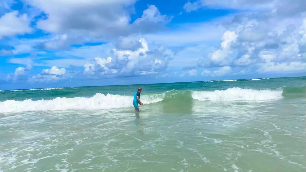 Man in Atlantic ocean waves Daytona Beach