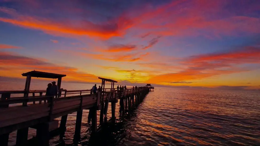 Sunset at Naples Beach Pier