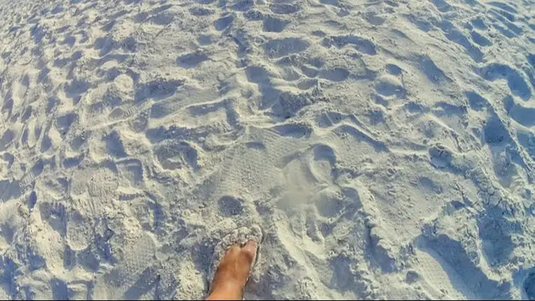 Picture of feet in Sarasota beach sand