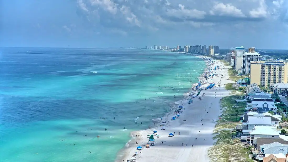 Aerial view of Panama City Beach FL
