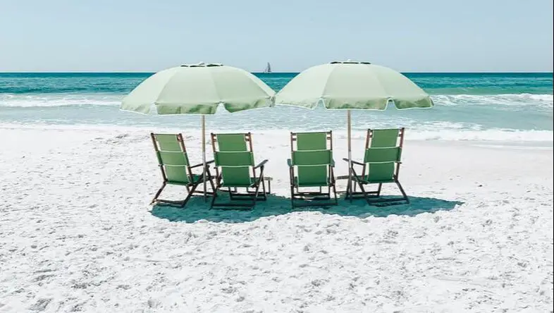 Umbrellas and chairs on Siesta Key Beach