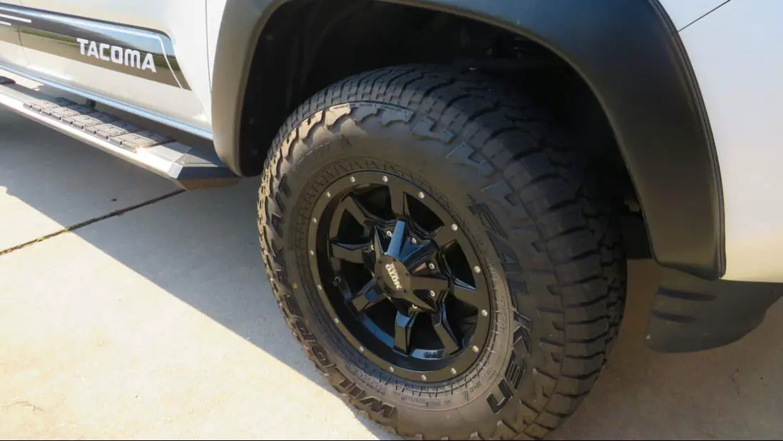 Picture of rims and tires Tacoma truck