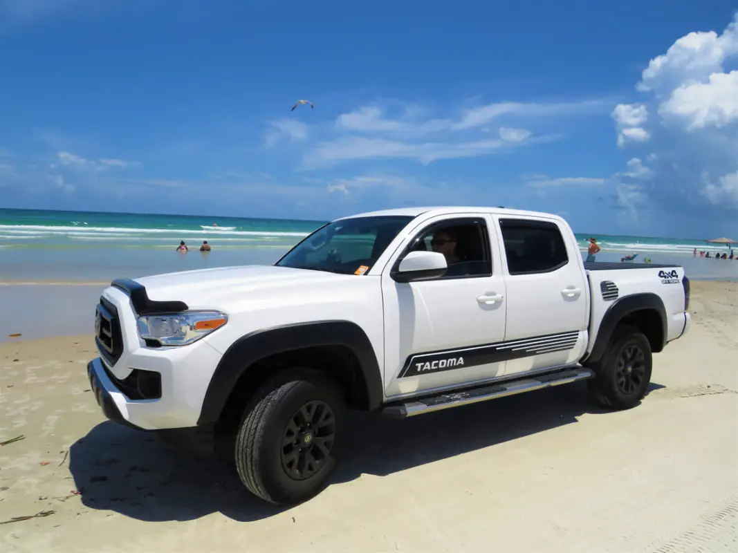 Toyota truck on the beach